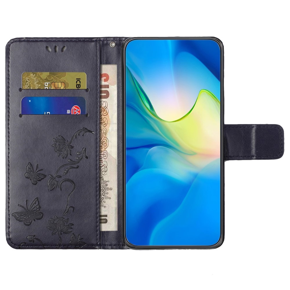 Flower knížkové pouzdro na Xiaomi Redmi 12 4G/5G - tmavěfialové