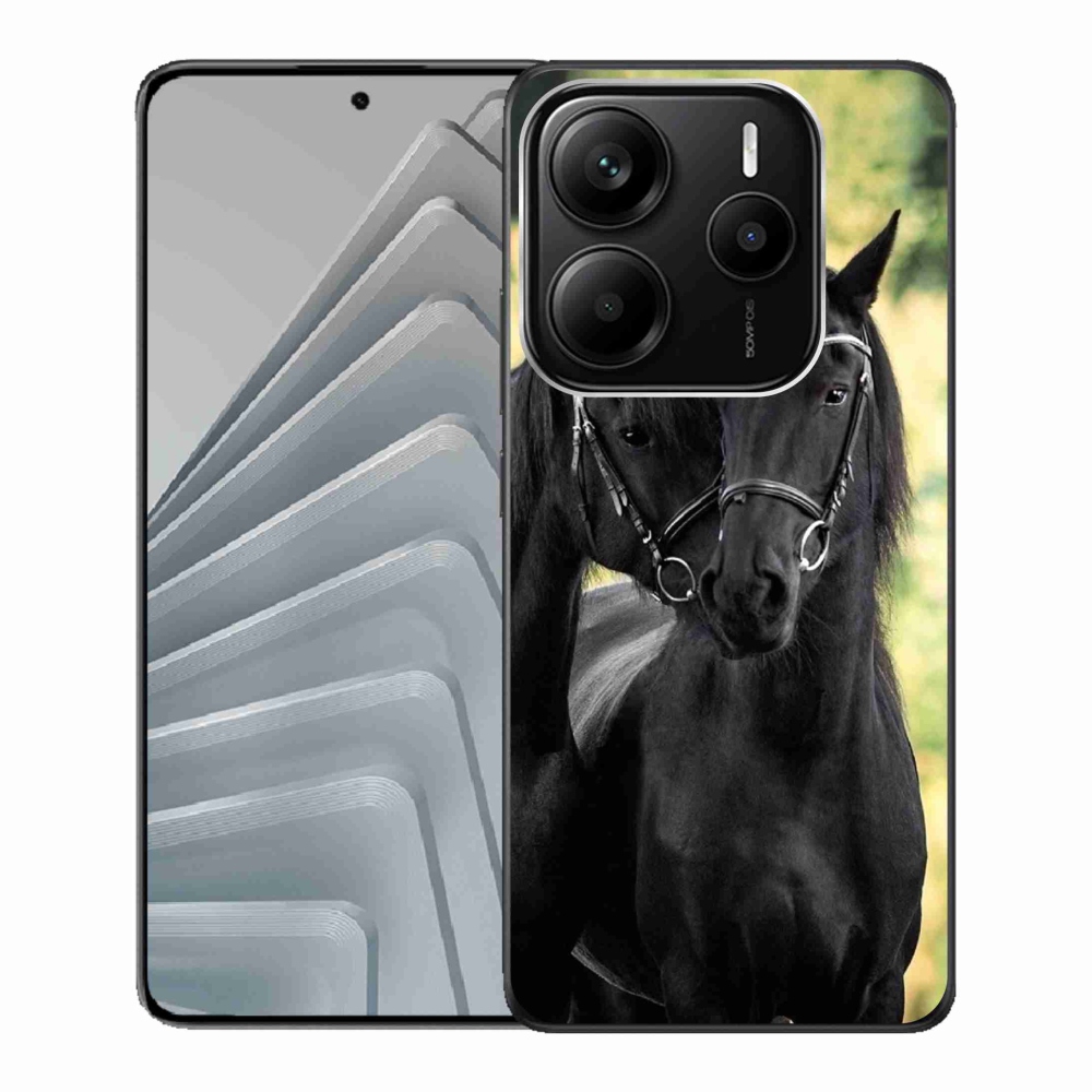 Gelový kryt mmCase na Xiaomi Redmi Note 14 5G - dva černí koně
