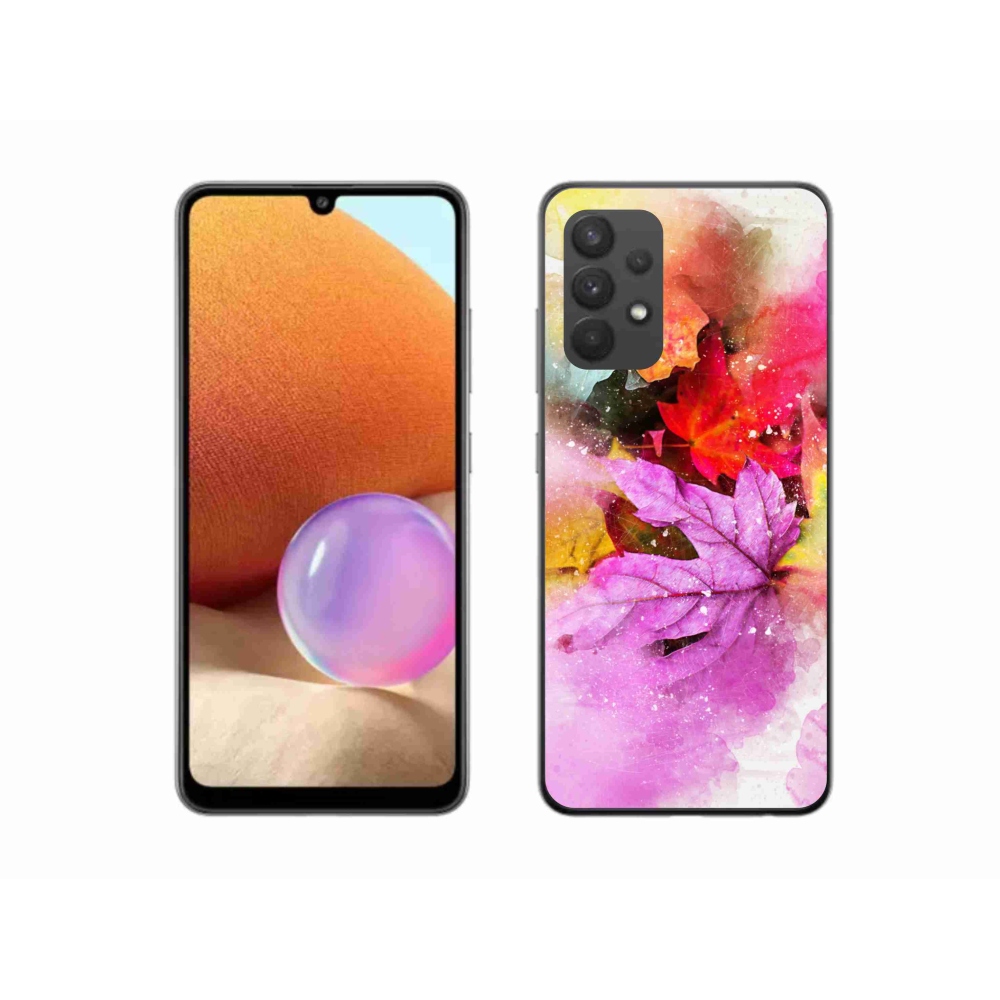 Gelový kryt mmCase na Samsung Galaxy A32 4G - barevné listy
