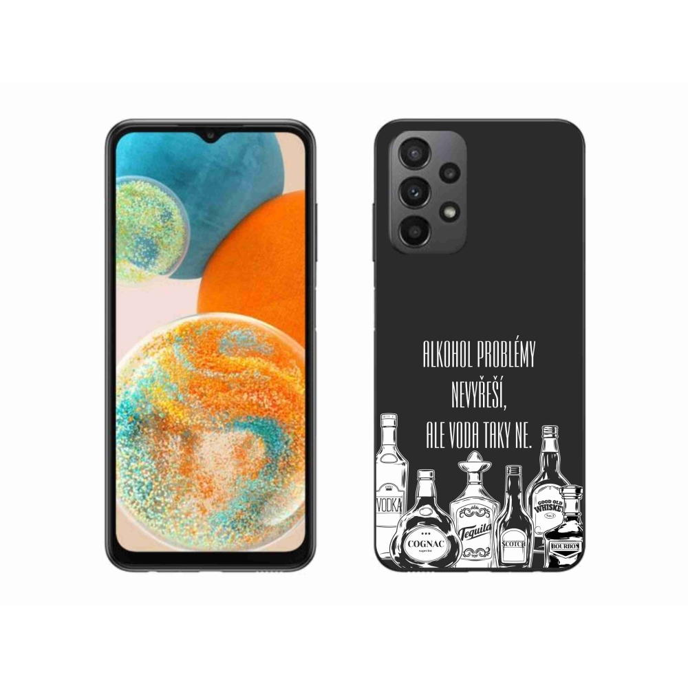 Gelový kryt mmCase na Samsung Galaxy A23 4G/5G - vtipný text černé pozadí
