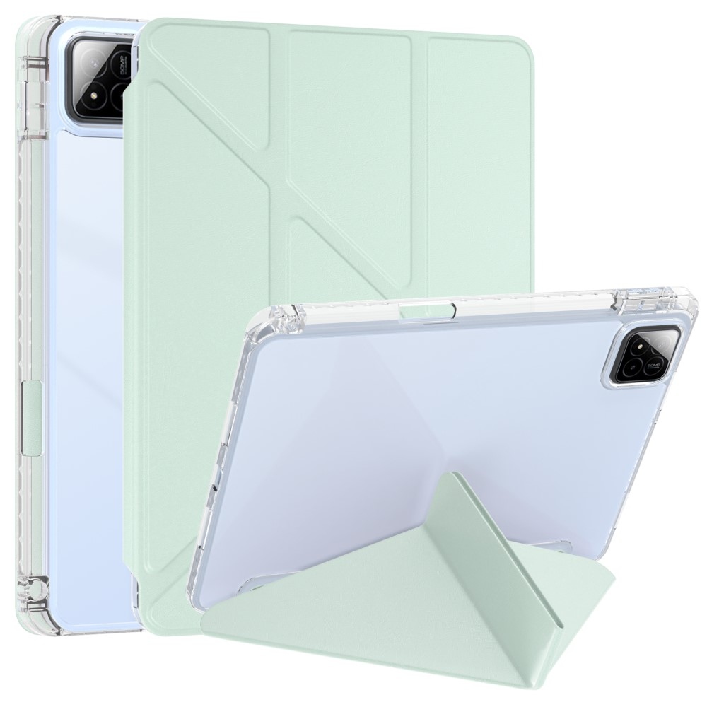 Origami chytré polohovací pouzdro na tablet Xiaomi Pad 7/7 Pro - světlezelené