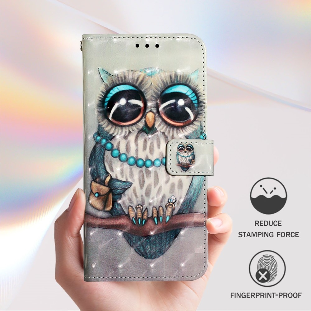 Patte knížkové pouzdro na Samsung Galaxy M55 5G - sova