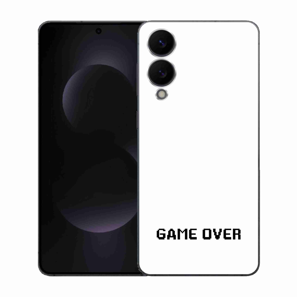 Gelový kryt mmCase na Samsung Galaxy S25 Edge - game over bílé pozadí