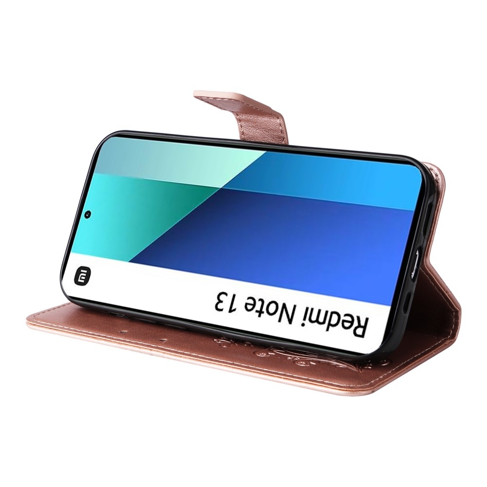 Big Butterfly knížkové pouzdro na Xiaomi Redmi Note 13 - růžovozlaté