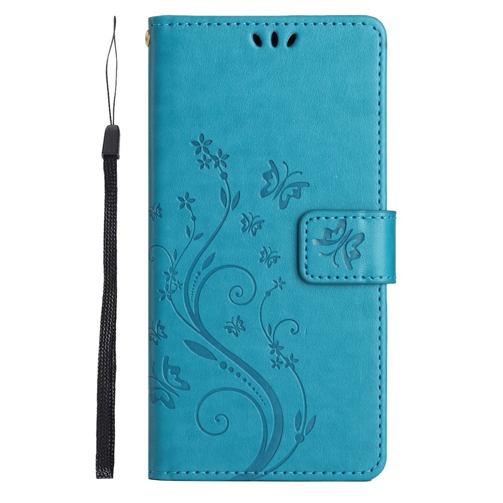 Flowers knížkové pouzdro na Xiaomi Redmi 14C/Poco C75 - modré