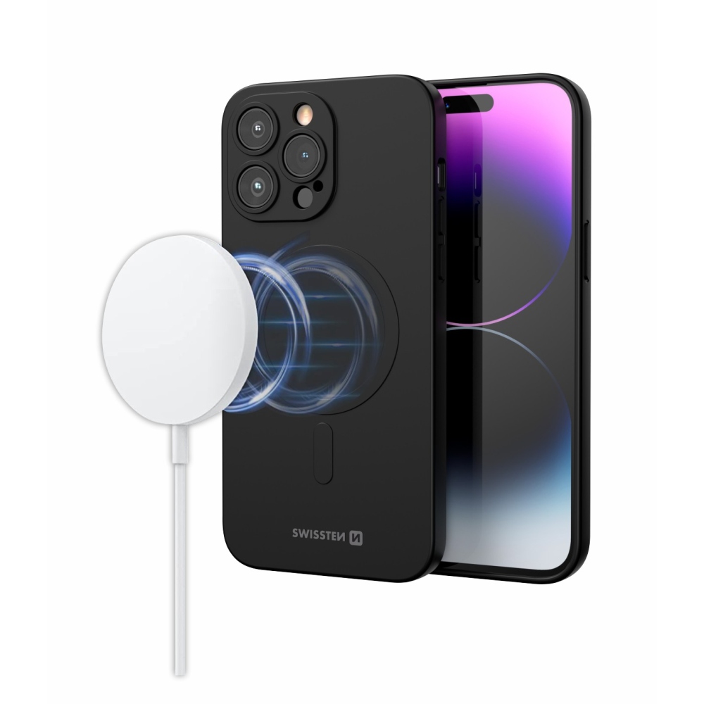 Obal Soft Joy s podporou MagSafe na mobil iPhone 15 Plus - černé