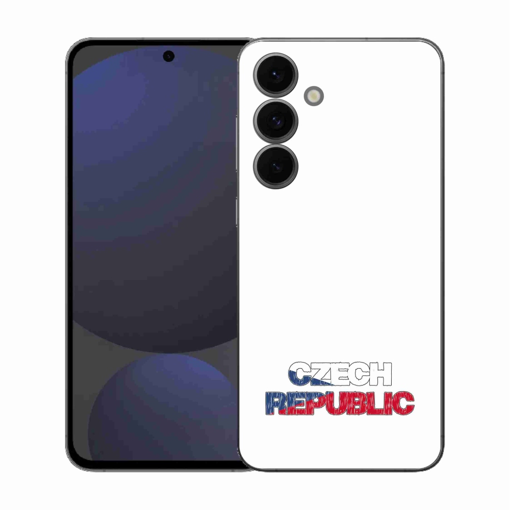 Gelový kryt mmCase na Samsung Galaxy S25 FE - Czech Republic bílé pozadí