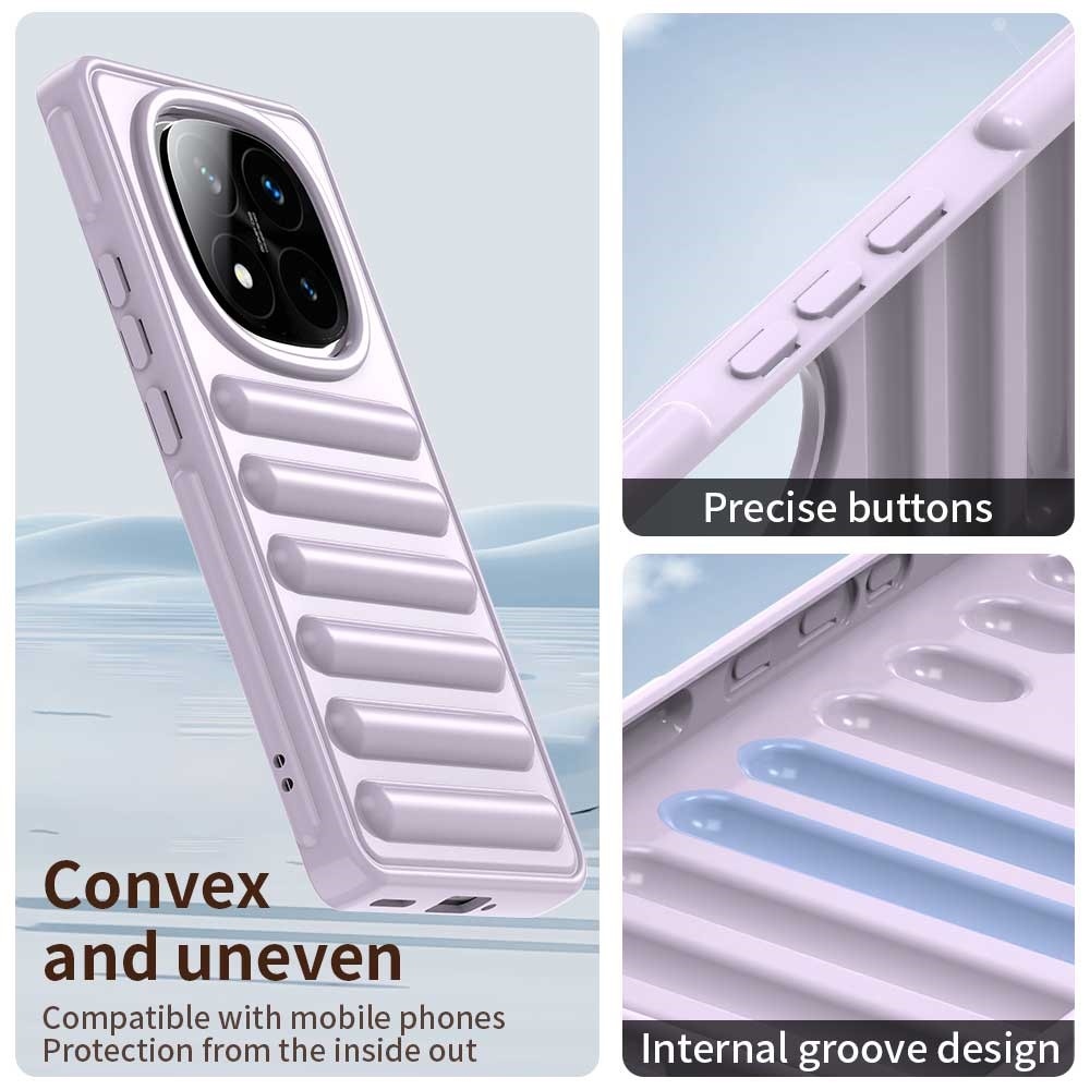 Stripe odolný kryt na Xiaomi Redmi Note 14 Pro+ 5G - fialový