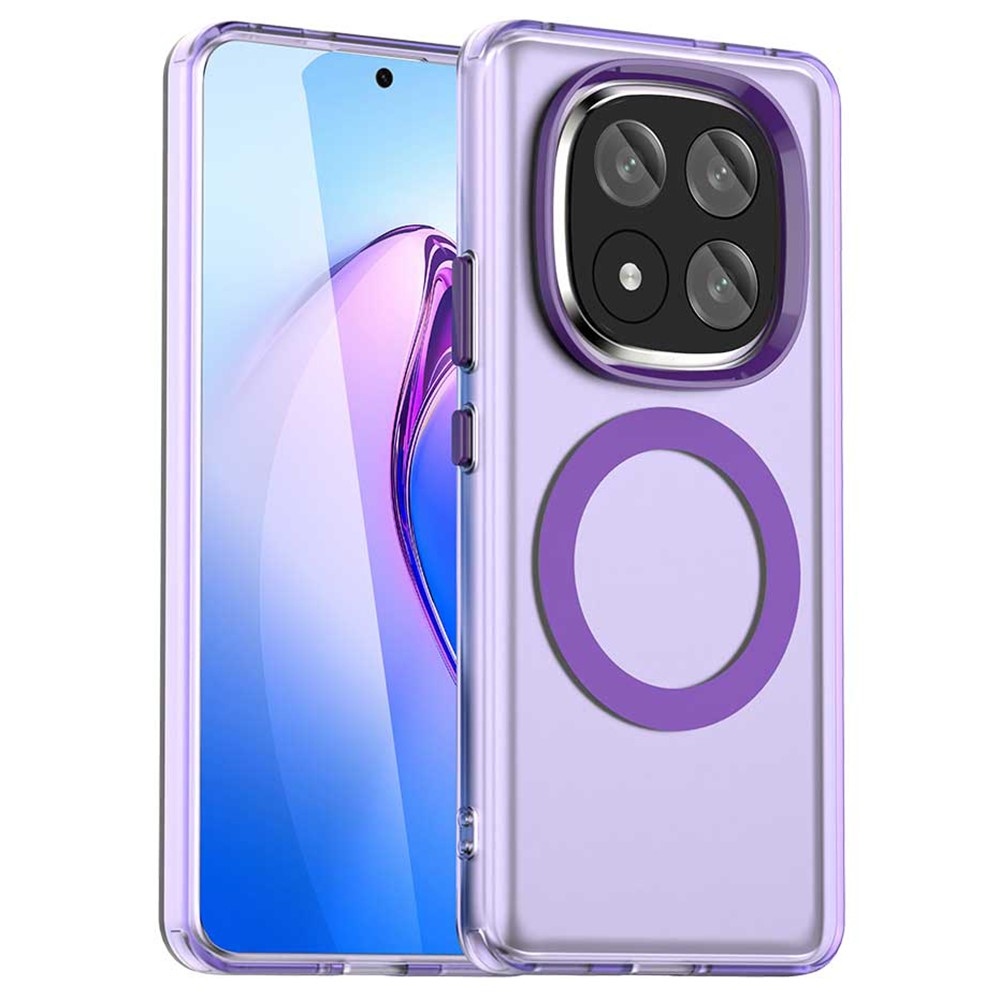 Candy gelový obal s MagSafe na Xiaomi Redmi Note 14 Pro+ 5G - fialový
