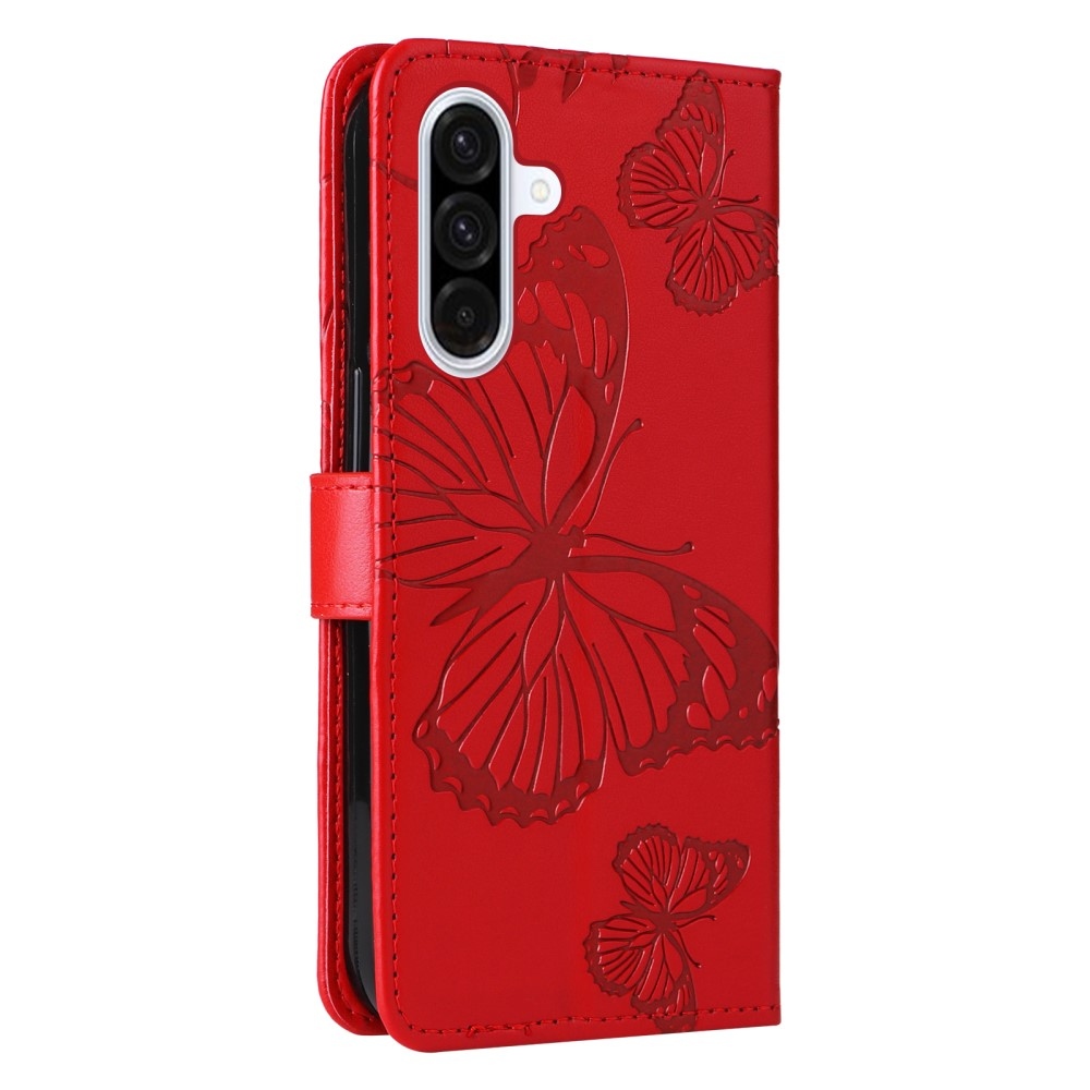 Big Butterfly knížkové pouzdro na Samsung Galaxy A36 5G - červené
