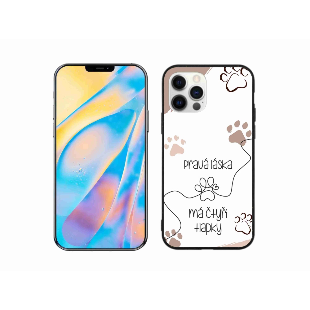 Gelový kryt mmCase na iPhone 12 - psí motiv 1 bílé pozadí