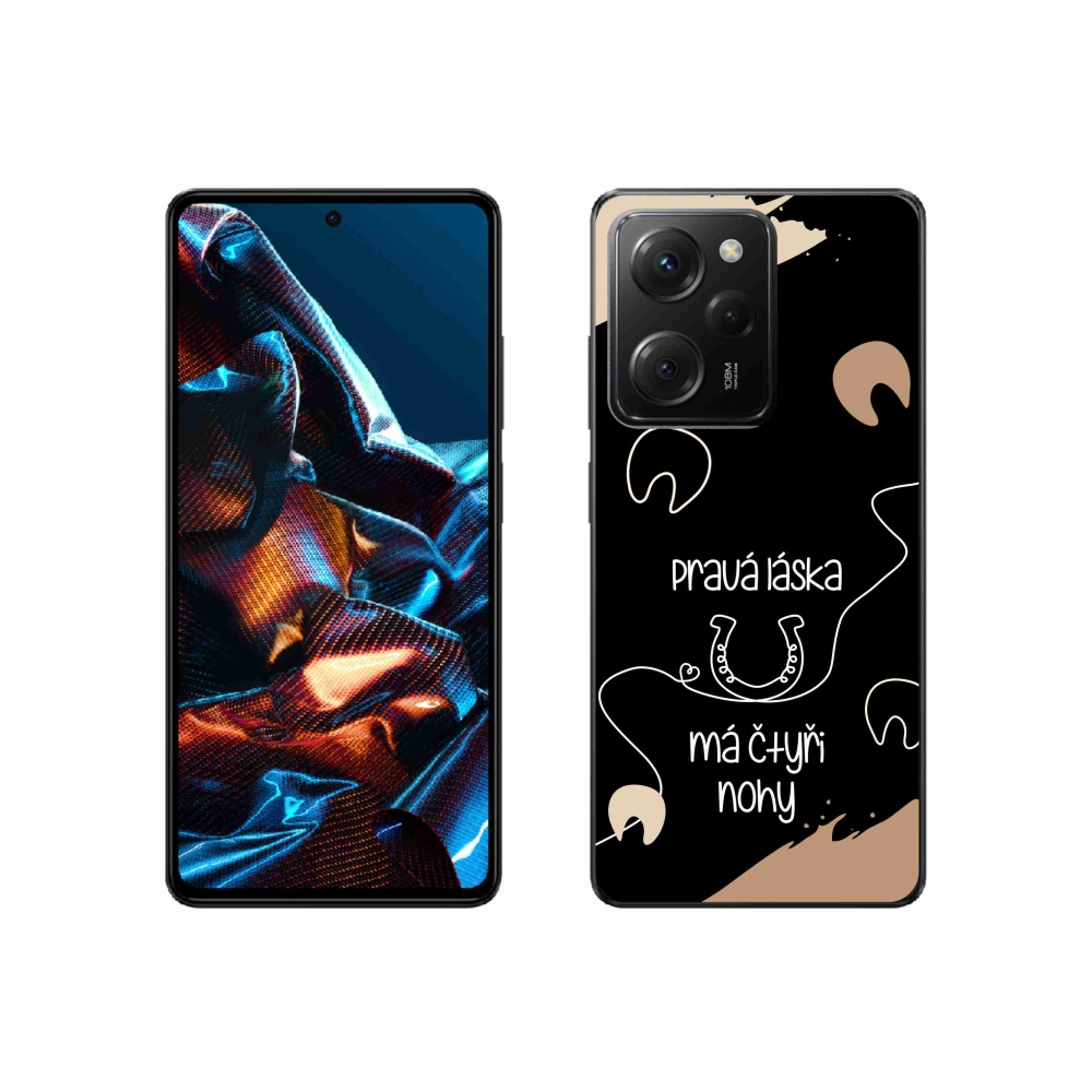 Gelový kryt mmCase na Xiaomi Poco X5 Pro 5G - koňský motiv černé pozadí