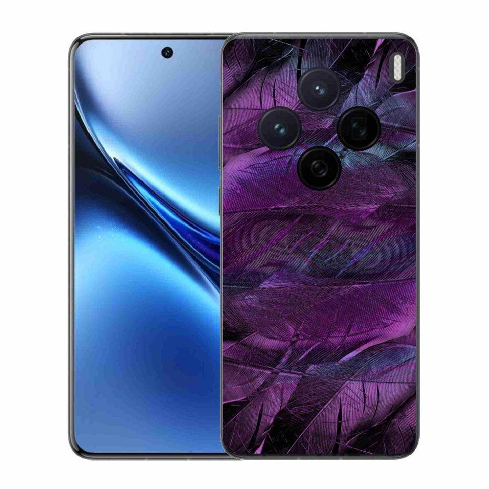 Gelový kryt mmCase na Vivo X200 5G - fialová pírka