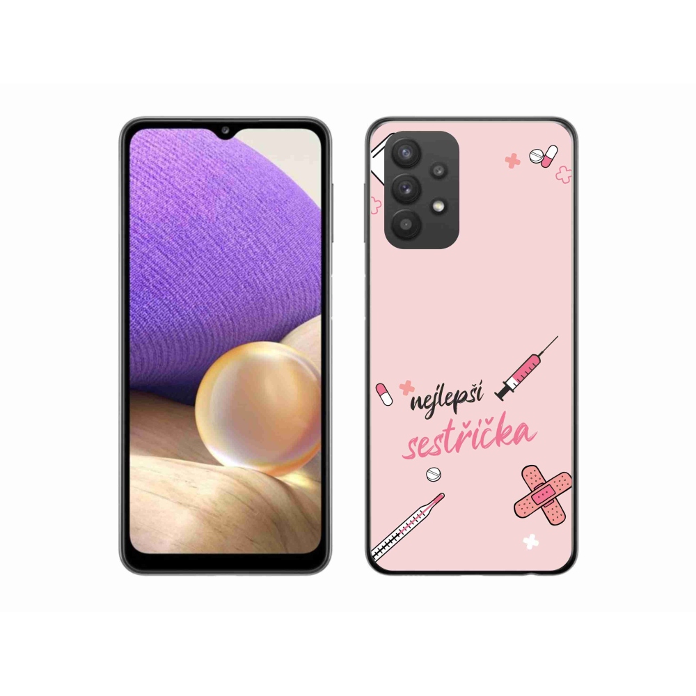 Gelový kryt mmCase na Samsung Galaxy A32 5G - nejlepší sestřička růžové pozadí