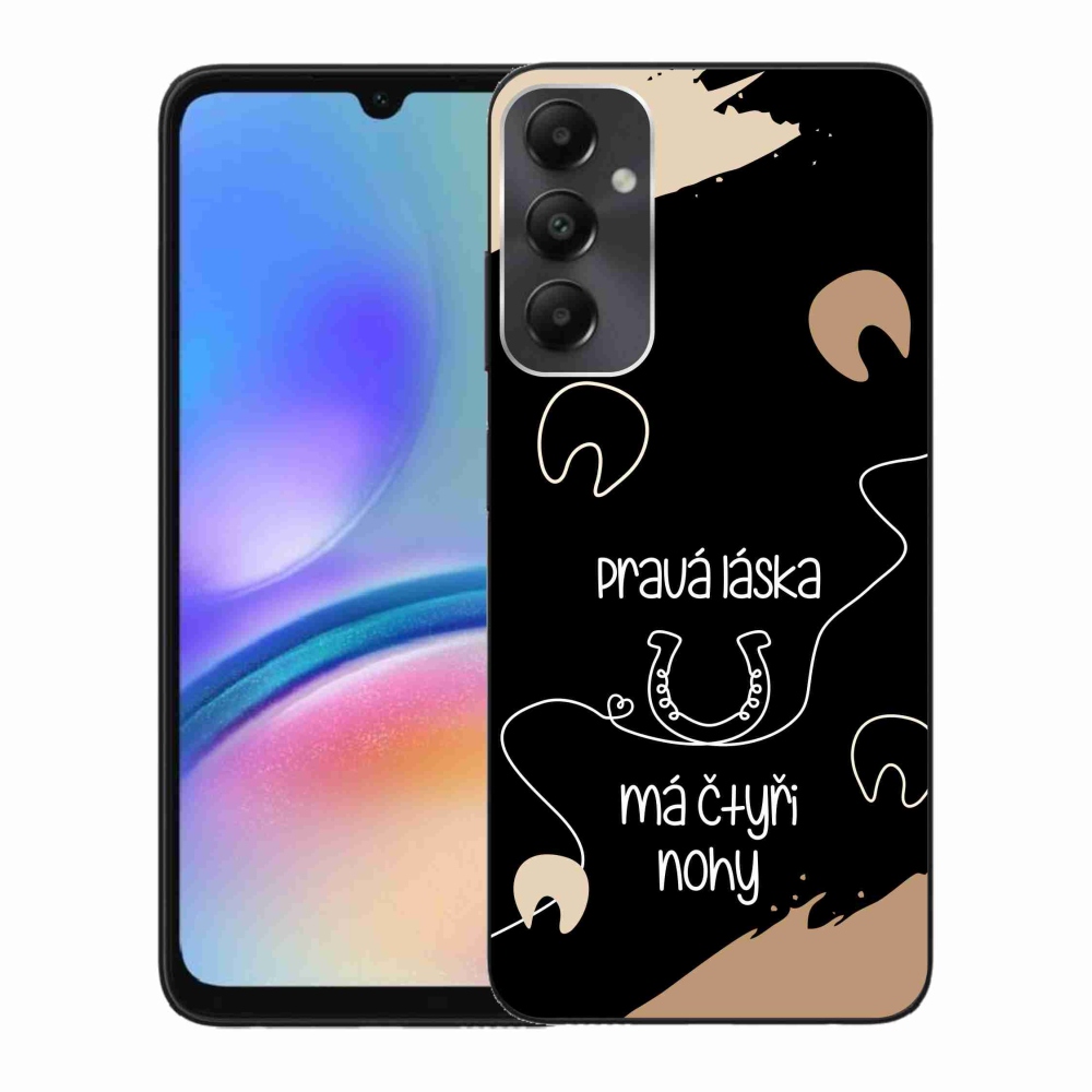 Gelový kryt mmCase na Samsung Galaxy A05s - koňský motiv černé pozadí