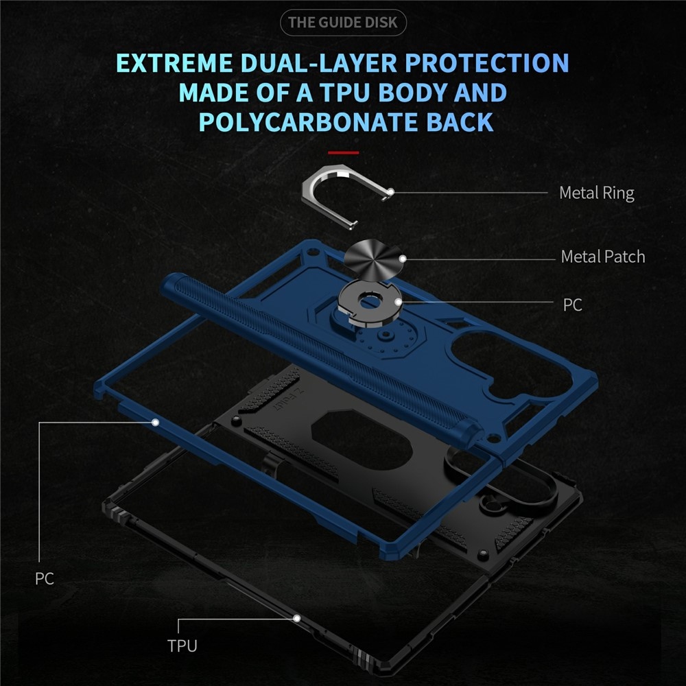 Ring odolný kryt na Samsung Galaxy Z Fold7 5G - modrý
