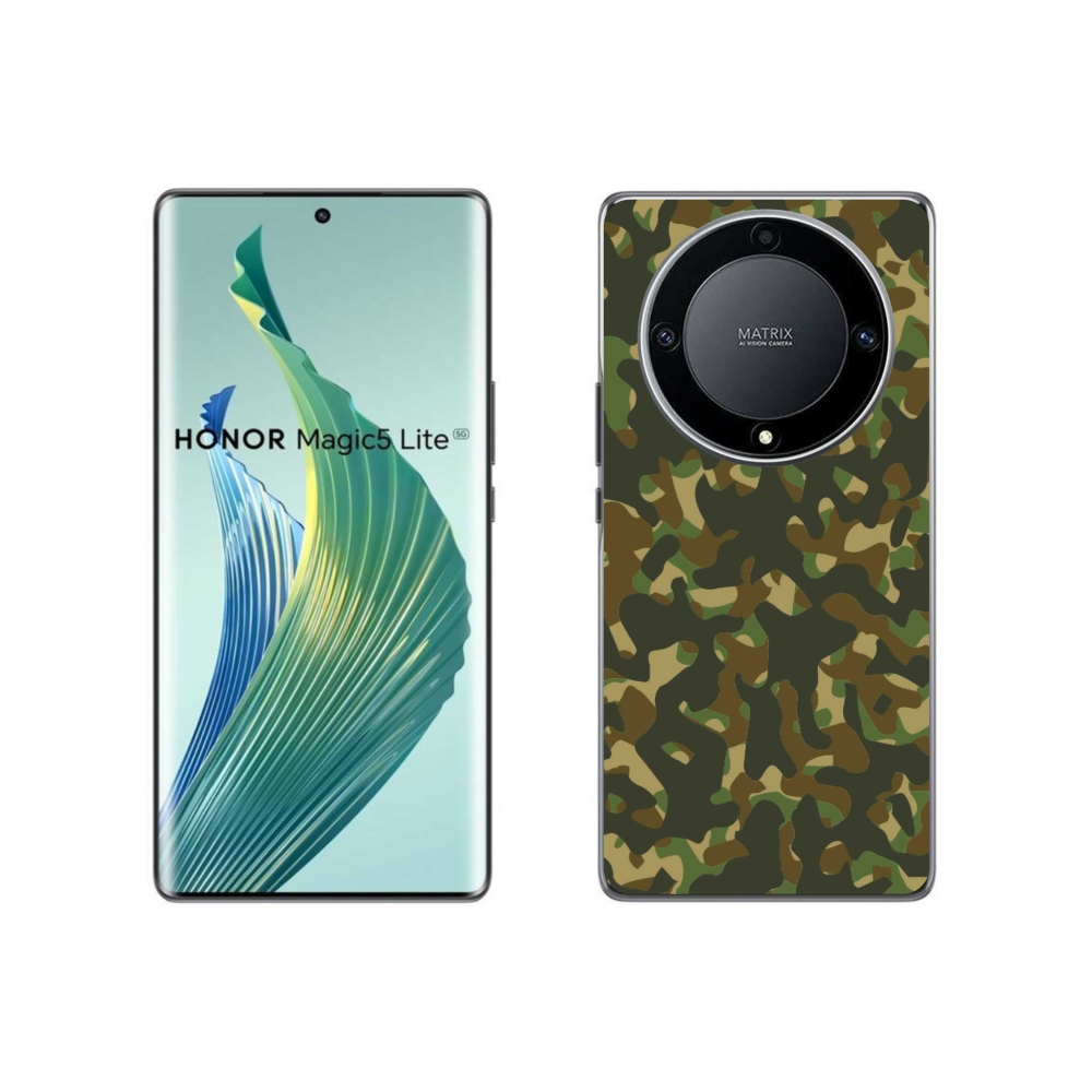 Gelový kryt mmCase na Honor Magic 5 Lite 5G - maskáčový vzor 1