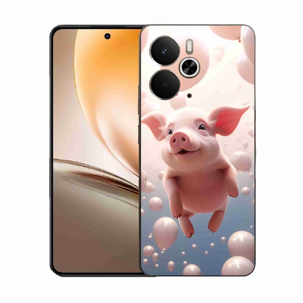 Gelový kryt mmCase na Realme 14 5G - prasátko s balónky