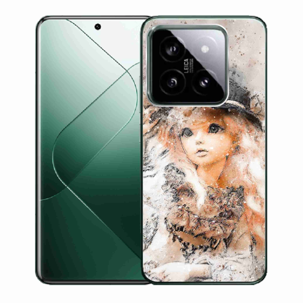 Gelový kryt mmCase na Xiaomi 14 - holčička s kloboukem