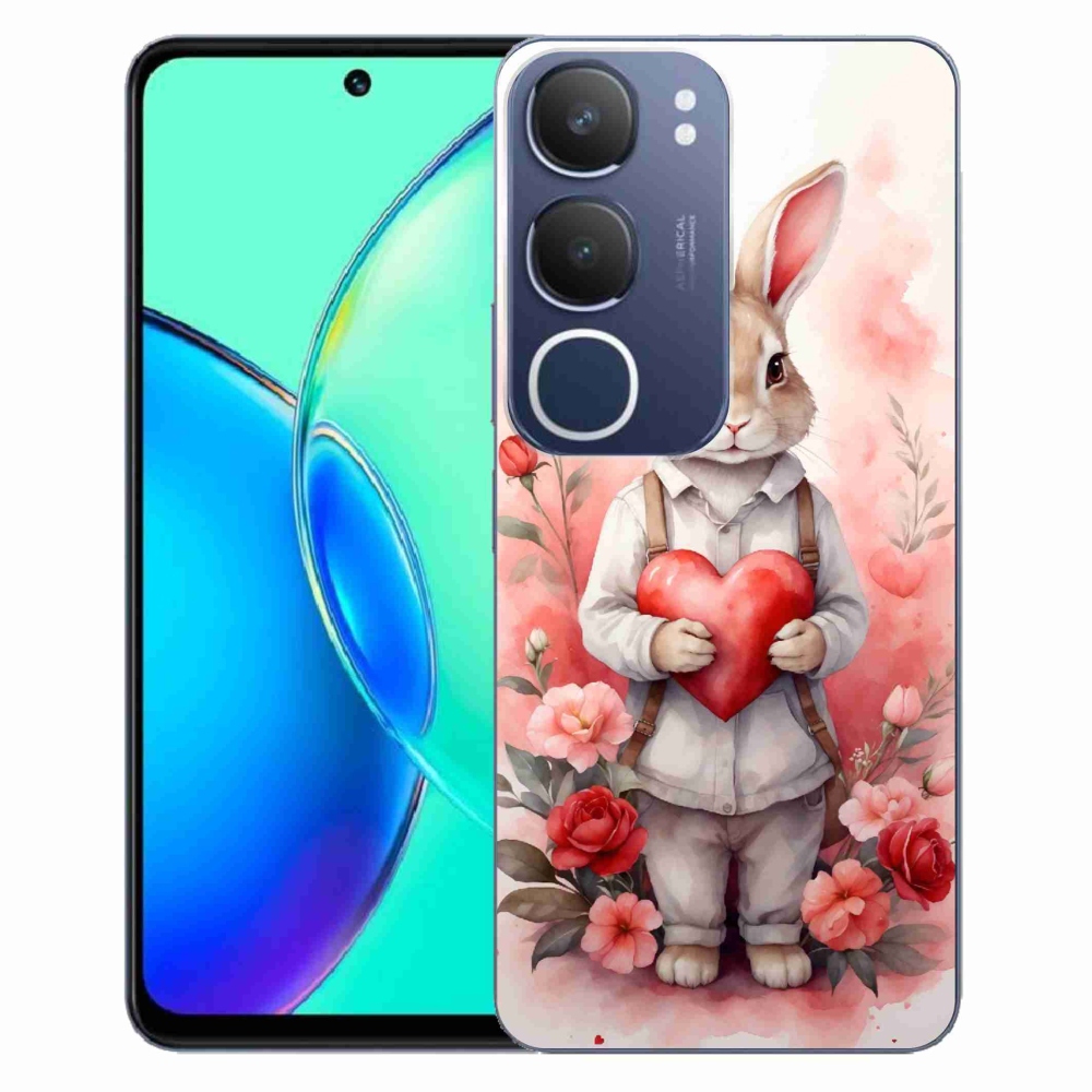 Gelový kryt mmCase na Vivo Y19s - zajíc se srdíčkem