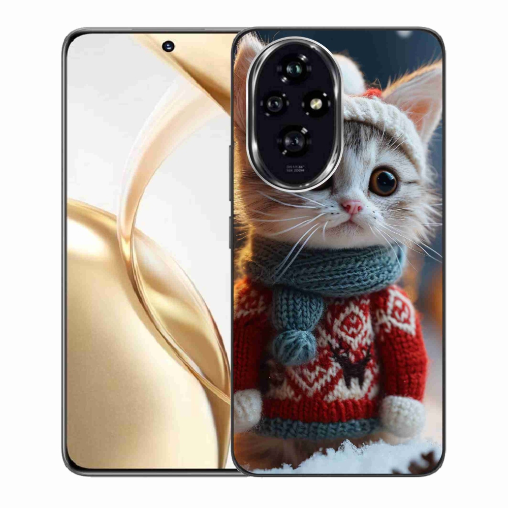 Gelový kryt mmCase na Honor 200 5G - kotě ve svetru