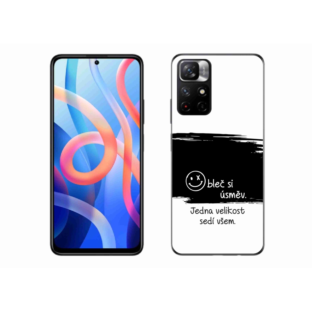 Gelový kryt mmCase na Xiaomi Redmi Note 11S 5G - vtipný text 8 černobílé pozadí