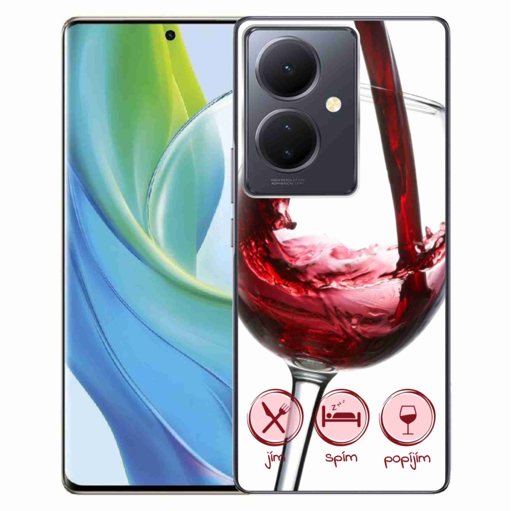 Gelový obal mmCase na Vivo V29 Lite 5G - sklenička vína červené