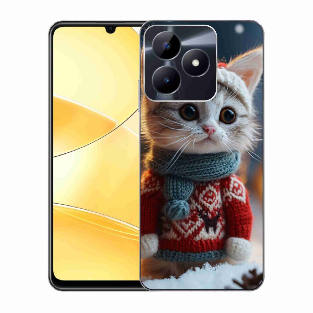 Gelový kryt mmCase na Realme C51/C53 - kotě ve svetru