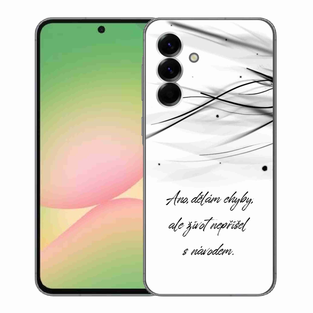 Gelový kryt mmCase na Samsung Galaxy A56 5G - citát bílé pozadí