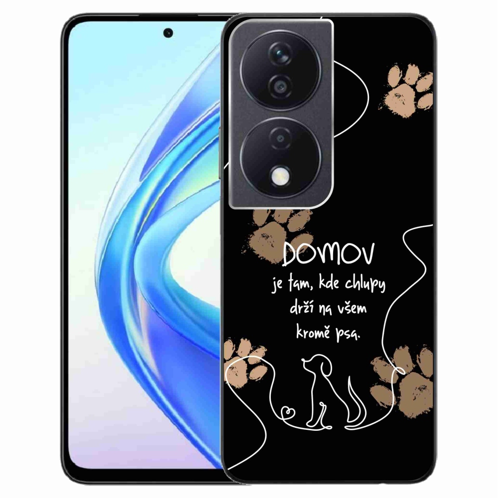 Gelový kryt mmCase na Honor X7b/Honor 90 Smart - psí motiv černé pozadí