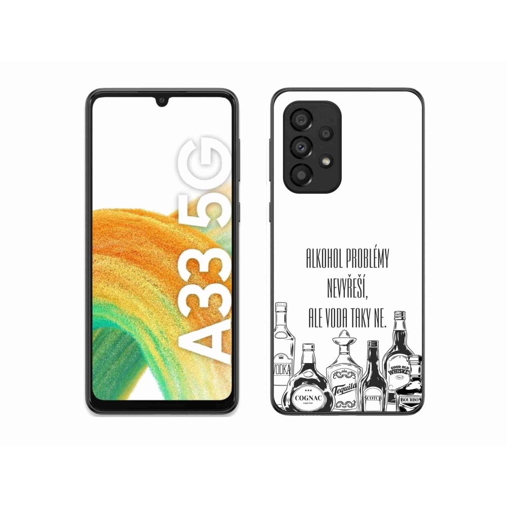 Gelový kryt mmCase na Samsung Galaxy A33 5G - vtipný text bílé pozadí