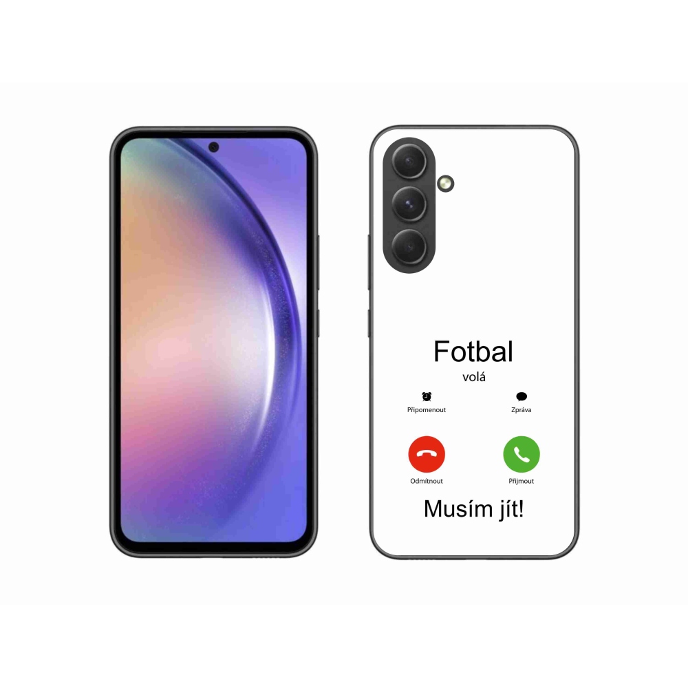 Gelový kryt mmCase na Samsung Galaxy A54 5G - fotbal volá bílé pozadí