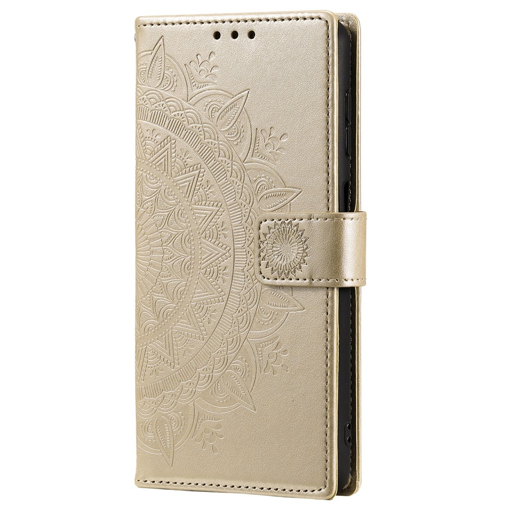 Mandala knížkové pouzdro na Samsung Galaxy S25 Ultra - zlaté