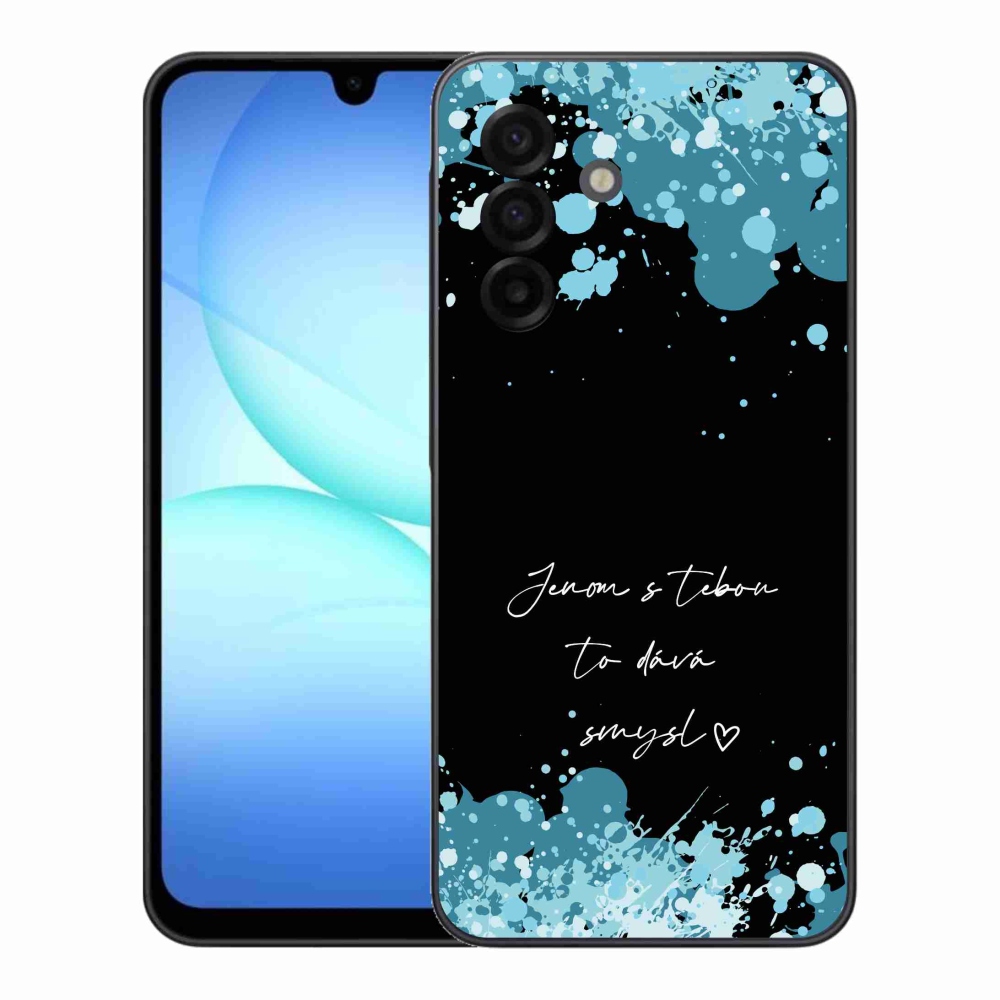 Gelový kryt mmCase na Samsung Galaxy A17 4G/5G - zamilovaný text černé pozadí