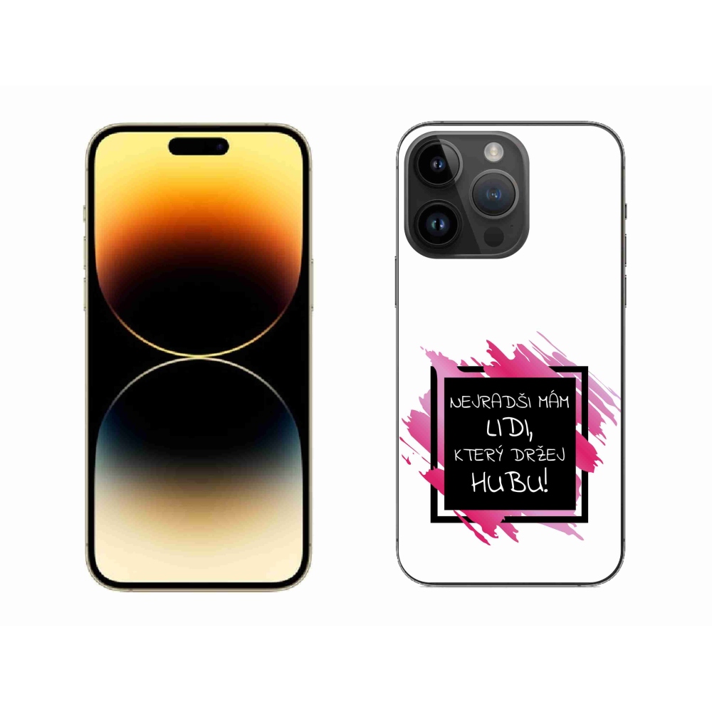 Gelový kryt mmCase na iPhone 14 Pro Max 6.7 - vtipný text 7 černobílé pozadí
