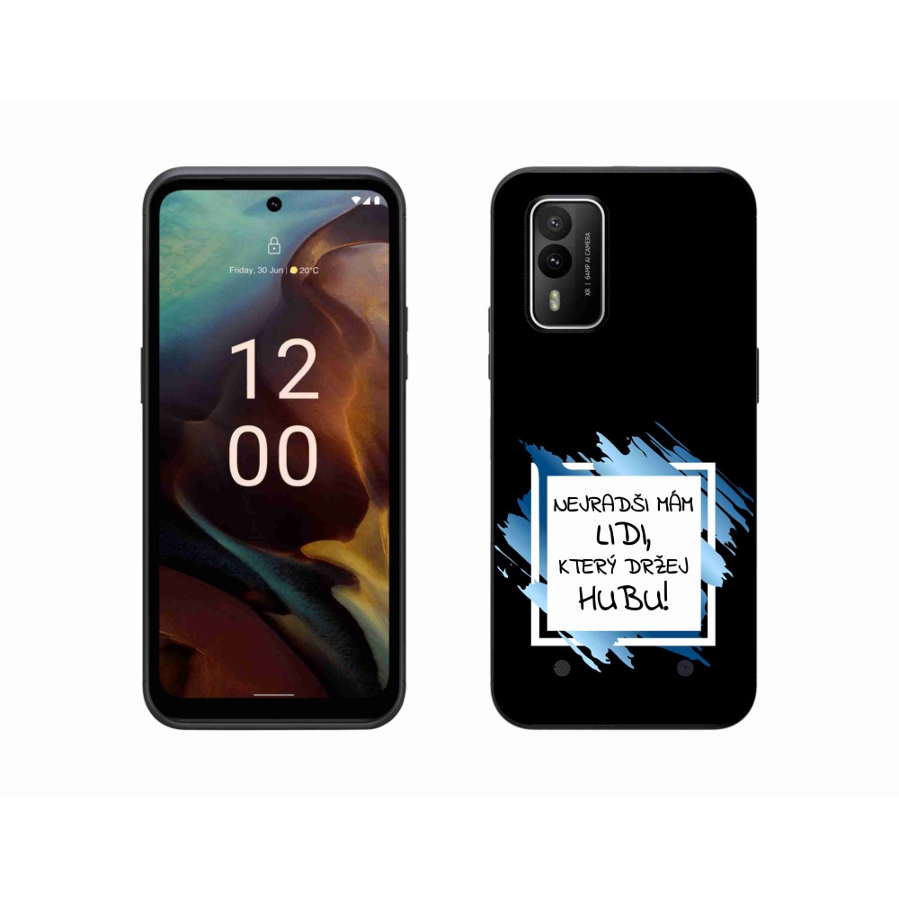 Gelový kryt mmCase na Nokia XR21 - vtipný text 7 bíločerné pozadí