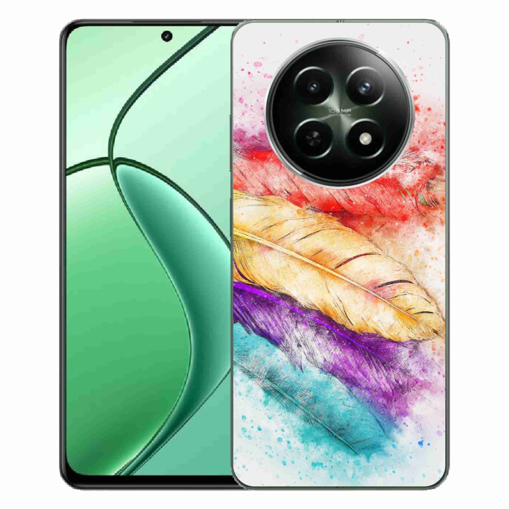 Gelový kryt mmCase na Realme 12 5G/12x 5G - barevné peří