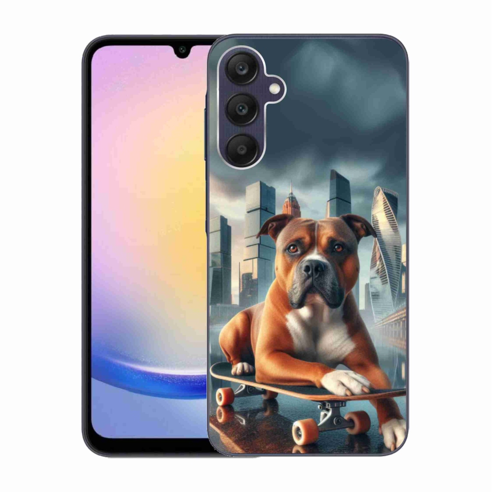 Gelový kryt mmCase na Samsung Galaxy A25 5G - pes na skateboardu