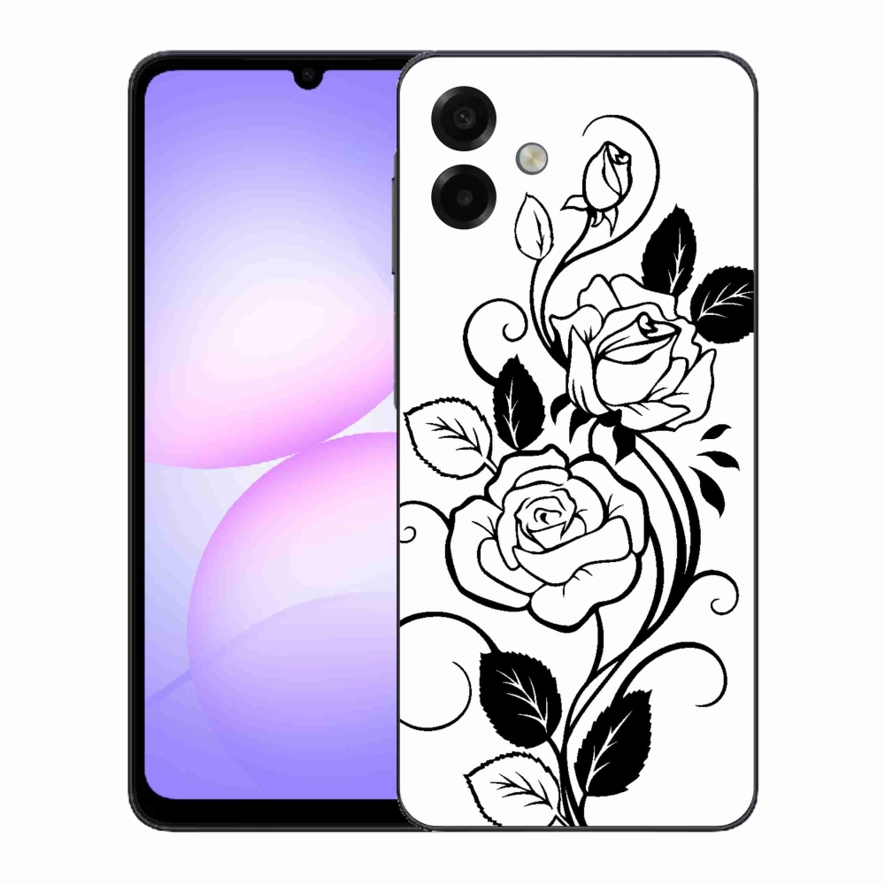 Gelový kryt mmCase na Samsung Galaxy A07 4G - černobílá růže