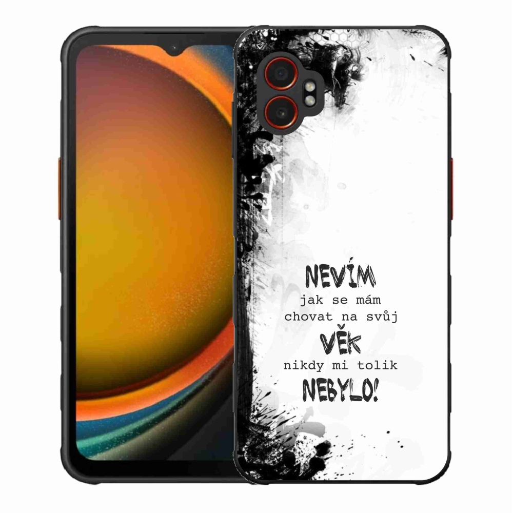 Gelový kryt mmCase na Samsung Galaxy Xcover 7 Pro - vtipný text 14 bílé pozadí