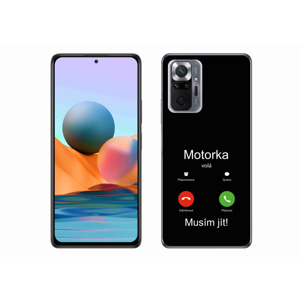 Gelový kryt mmCase na Xiaomi Redmi Note 10 Pro - motorka volá černé pozadí