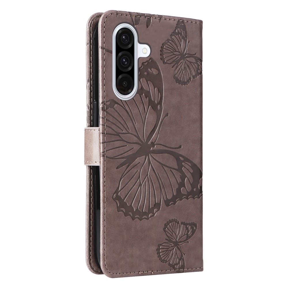 Big Butterfly knížkové pouzdro na Samsung Galaxy A36 5G - šedé