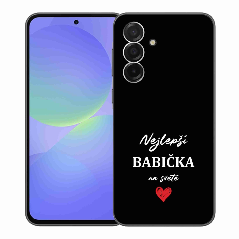 Gelový kryt mmCase na Samsung Galaxy A36 5G - nejlepší babička 1 černé pozadí