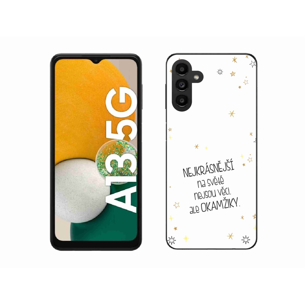 Gelový kryt mmCase na Samsung Galaxy A13 5G - citát 4 bílé pozadí