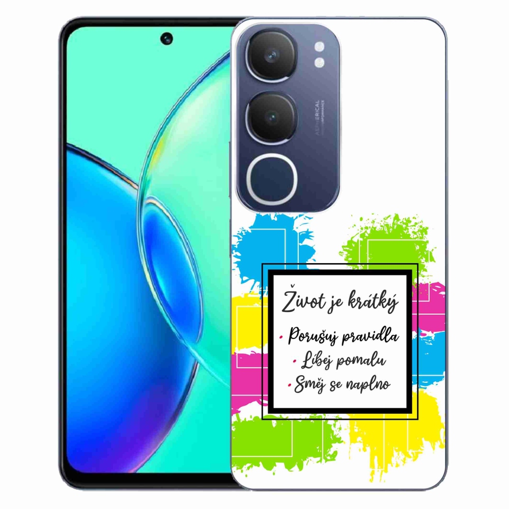 Gelový kryt mmCase na Vivo Y19s - citát 5 bílé pozadí