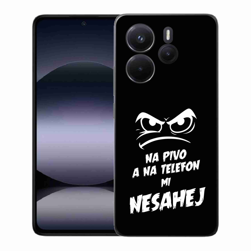 Gelový kryt mmCase na Xiaomi Redmi Note 14 - pivní motiv 2 černé pozadí