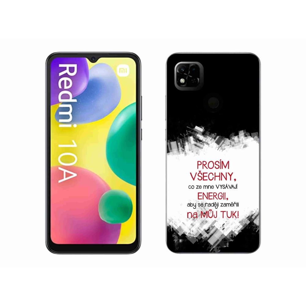 Gelový kryt mmCase na Xiaomi Redmi 10A - vtipný text 1 červený