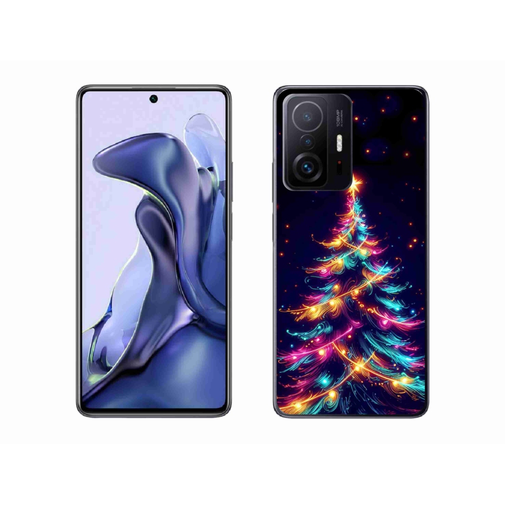 Gelový kryt mmCase na Xiaomi 11T - neonový vánoční stromek