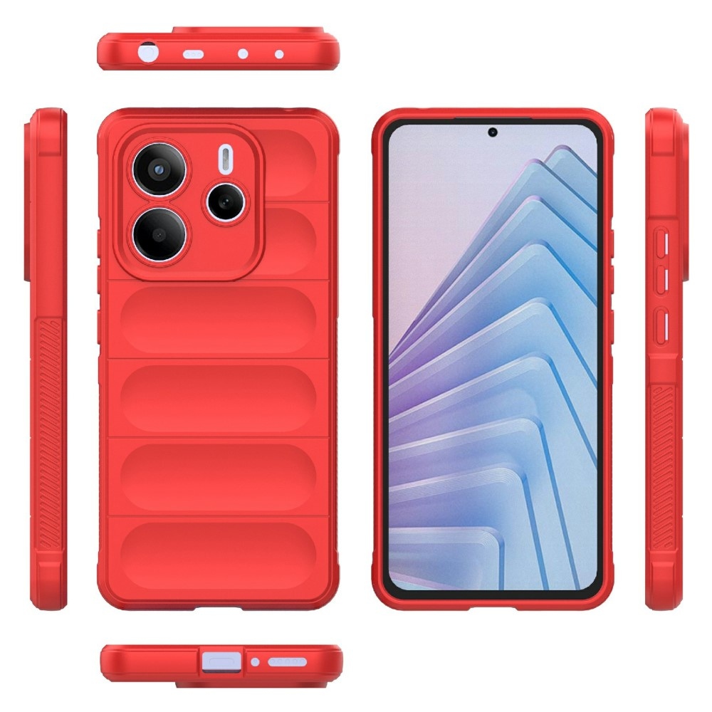 Rugg odolný gelový obal na Xiaomi Redmi Note 14 5G - červený