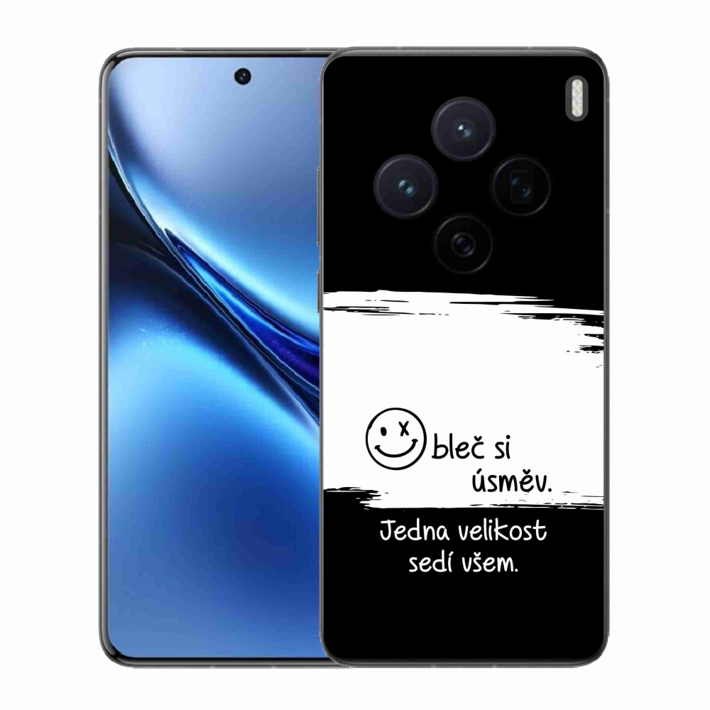 Gelový kryt mmCase na Vivo X200 5G - vtipný text 8 bíločerné pozadí